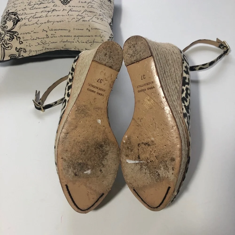 Charlotte Olympia leopard & jute wedges, Sz. 37